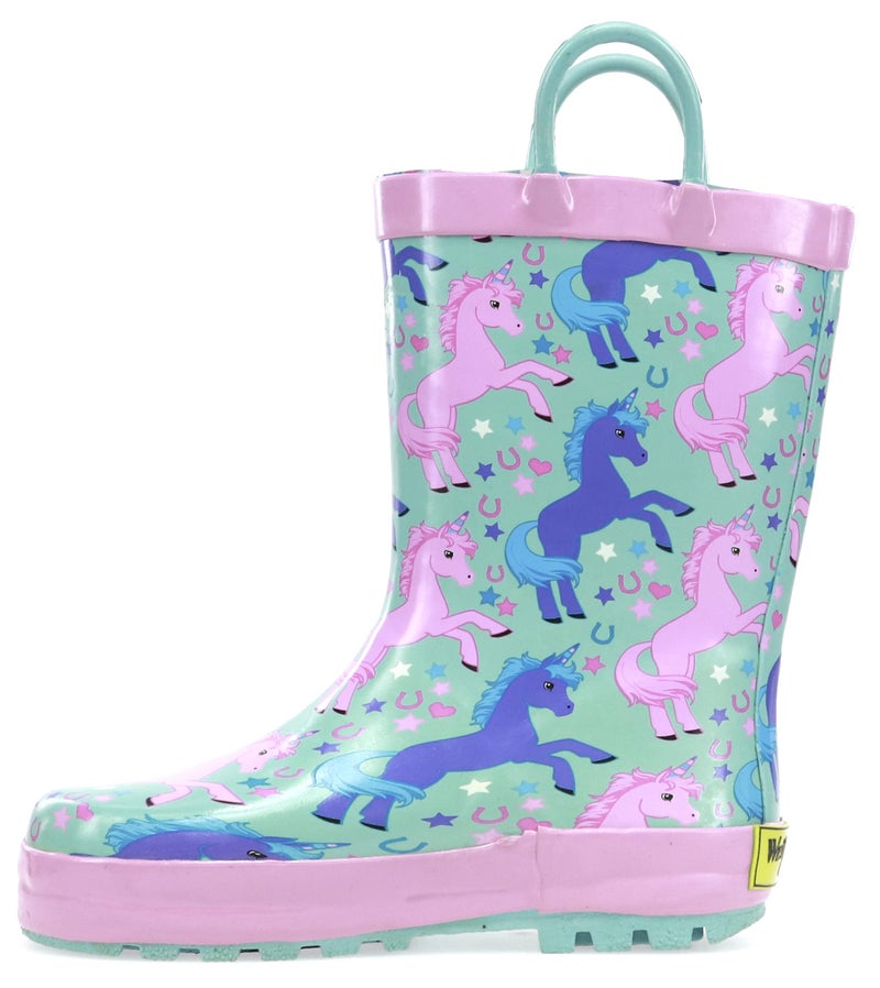 Western Chief girls Waterproof Printed Rain Boot , Lucky Unicorn ,2-3 Little Kid - Image 3
